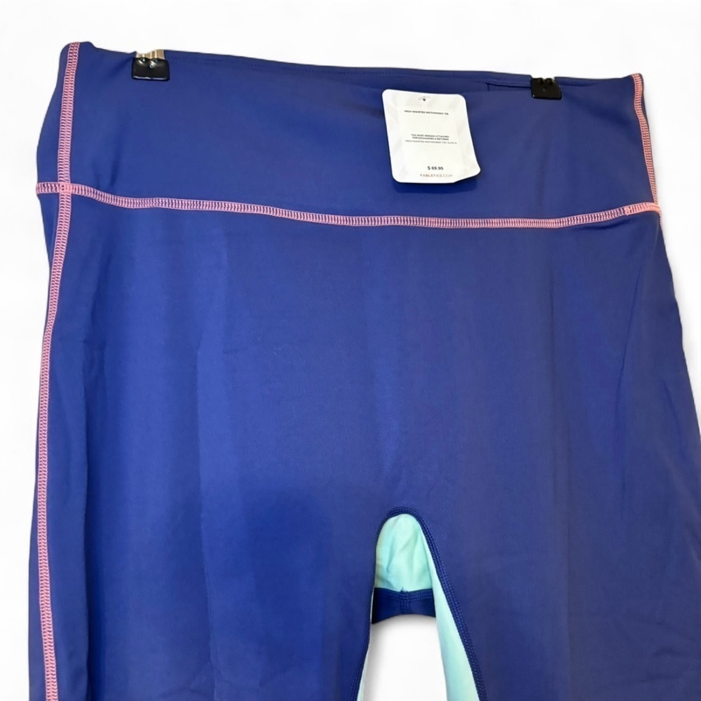 NWT XL Fabletics Motion365 High-Waisted 7/8 Leggings Purple Pastel Pink Green - Picture 4 of 9